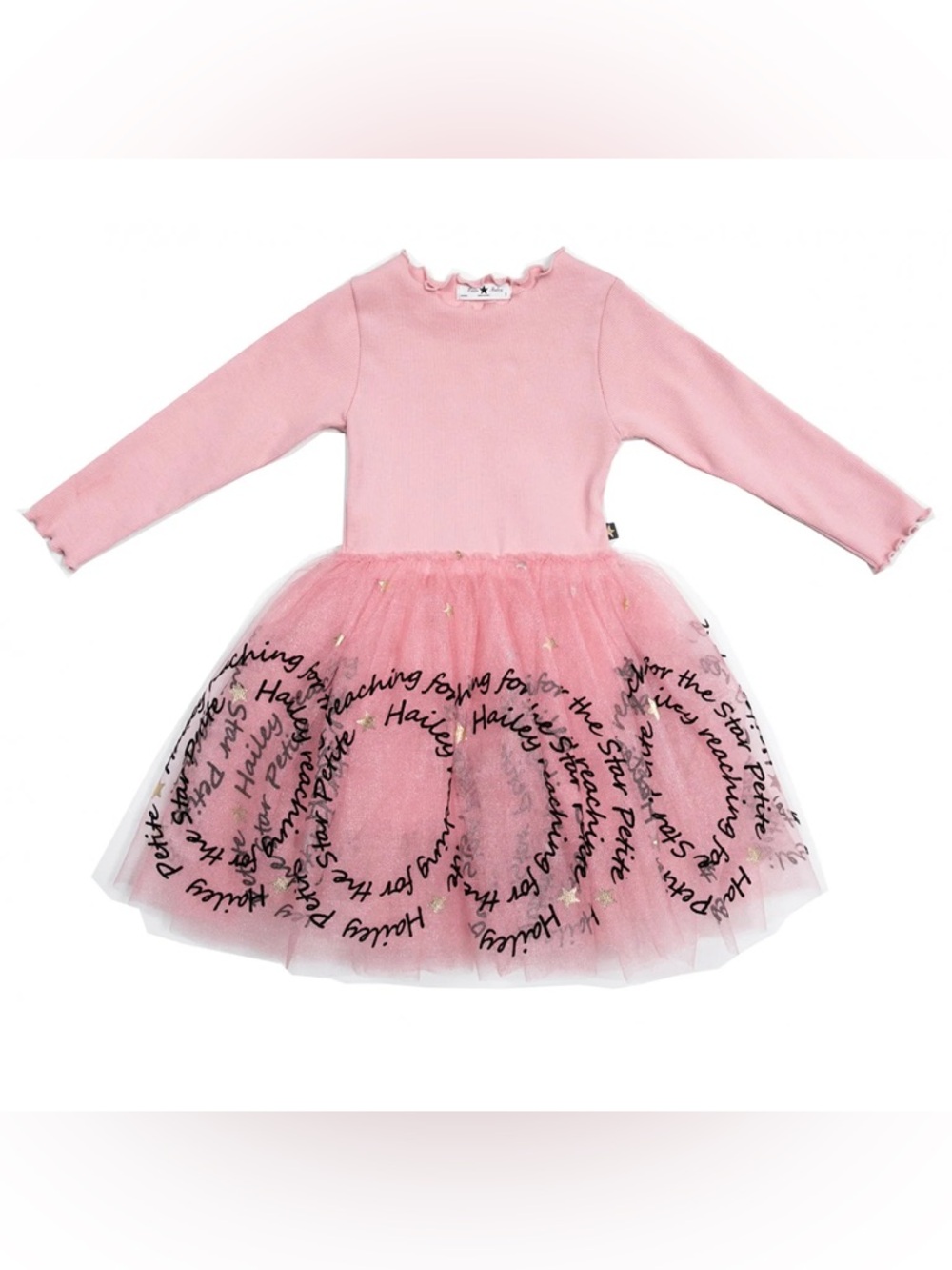 ❤️PETITE HAILEY PH Signature Tutu Dress Pink Script Tulle Tutu Dress Girl Size 7